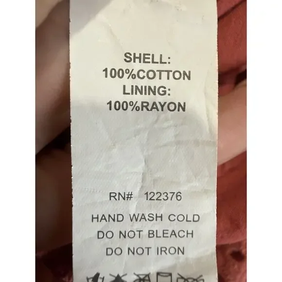 Mustard Seed Rust Eyelet Romper Dress Women’s S Terracotta Ruffle Boho Playsuit - Picture 12 of 16